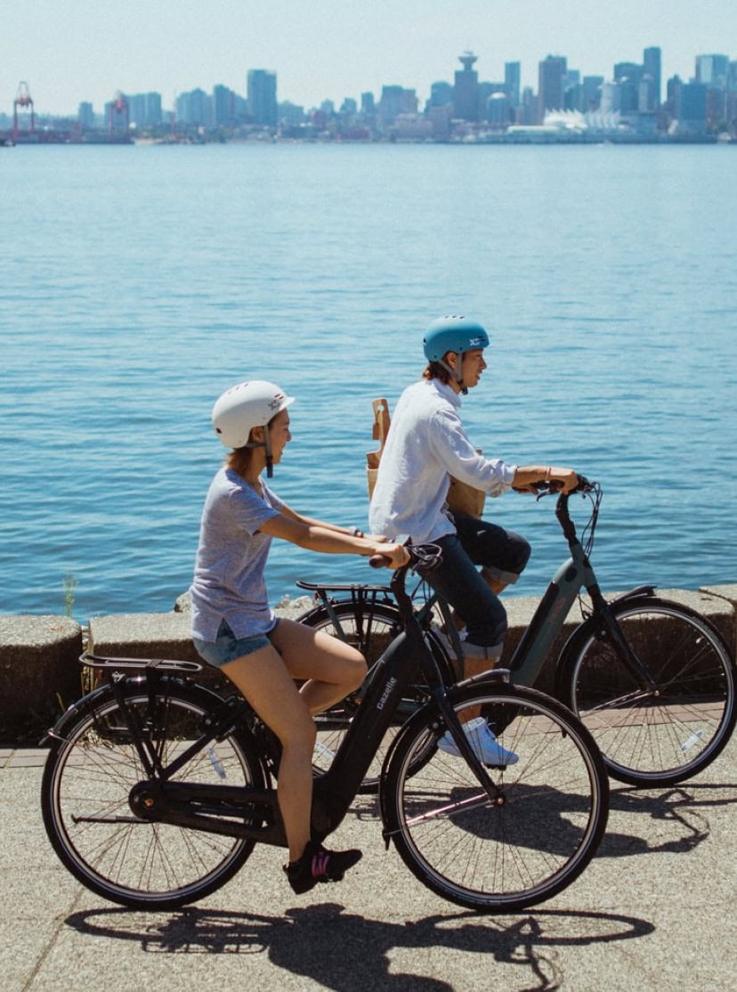 Bicycles sea wall